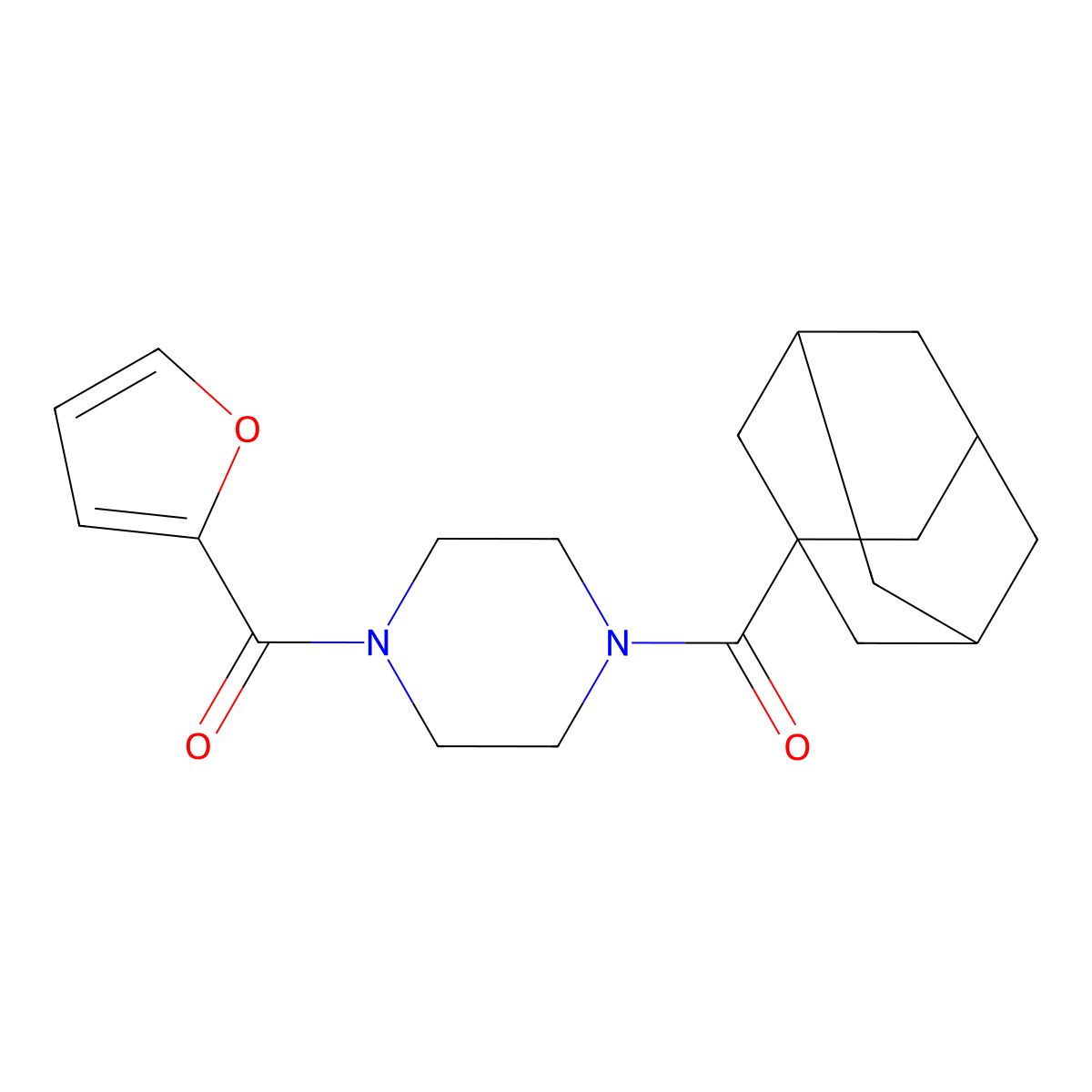 1-(1-Adamantylcarbonyl)-4-(2-furoyl)piperazine molecular structure, CAS 313372-64-4