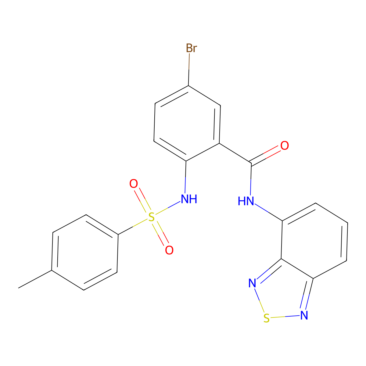 N-(2,1,3-benzothiadiazol-4-yl)-5-bromo-2-{[(4-methylphenyl)sulfonyl]amino}benzamide molecular structure, CAS 313373-18-1