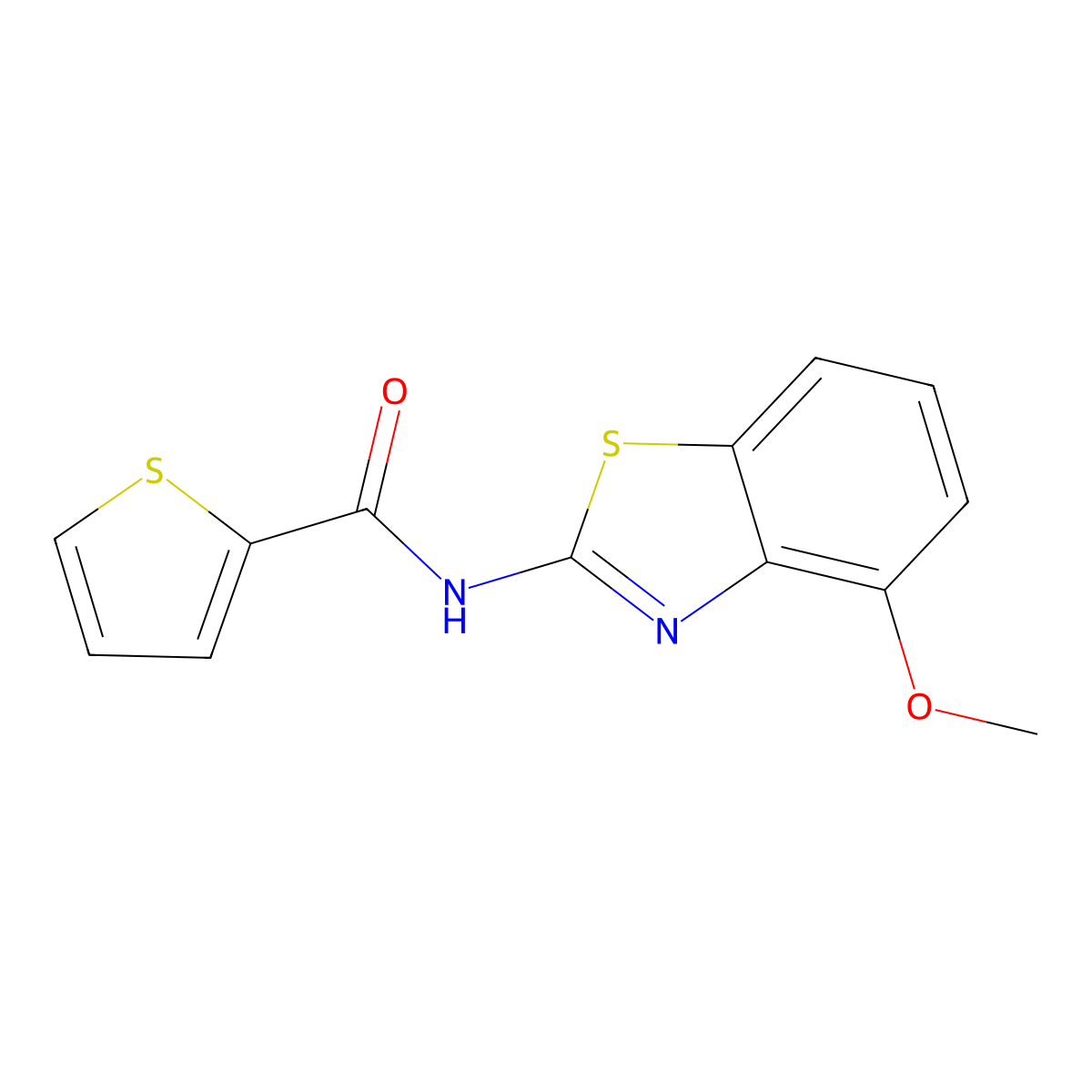 N-(4-methoxy-1,3-benzothiazol-2-yl)thiophene-2-carboxamide molecular structure, CAS 313373-26-1