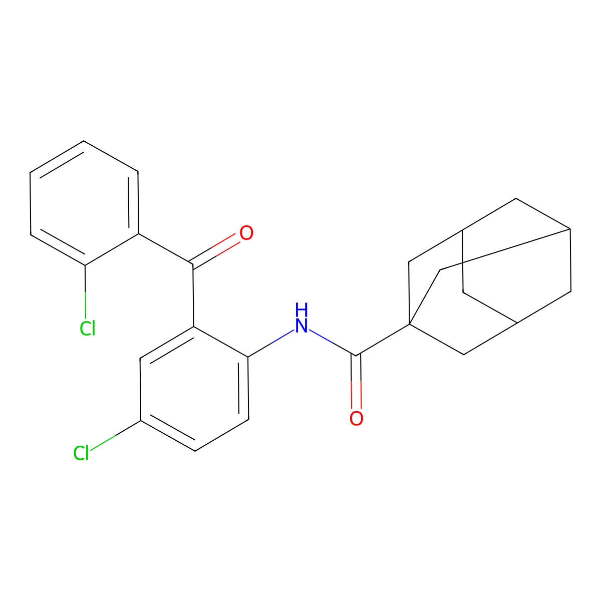 N-[4-chloro-2-(2-chlorobenzoyl)phenyl]adamantane-1-carboxamide molecular structure, CAS 313373-37-4
