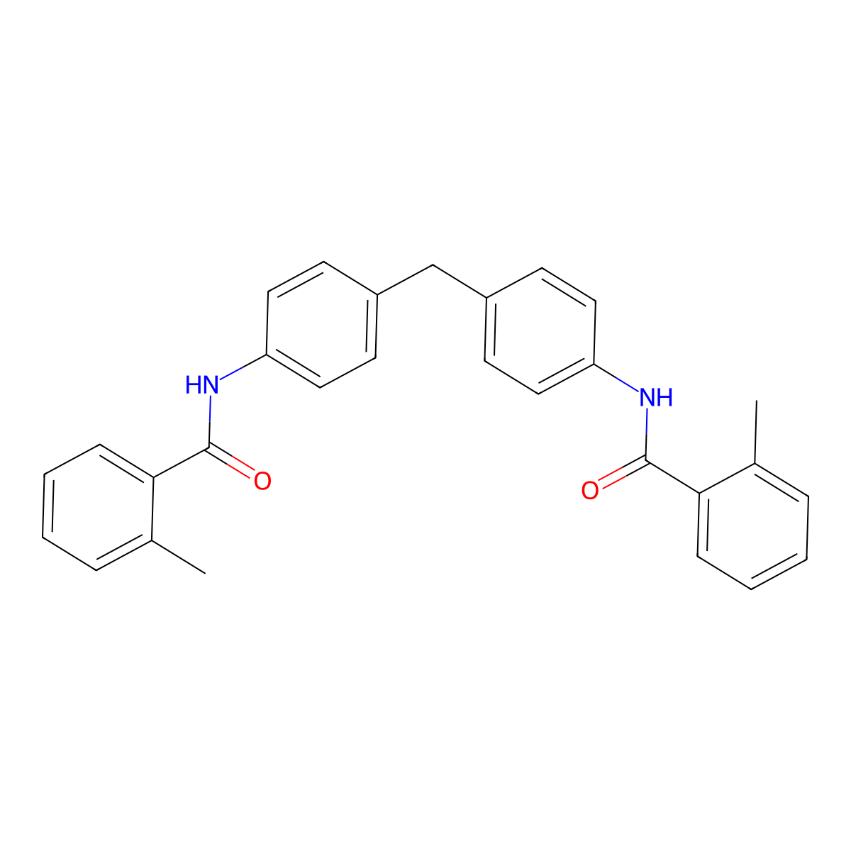 2-methyl-N-(4-{4-[(2-methylbenzoyl)amino]benzyl}phenyl)benzamide molecular structure, CAS 313373-41-0