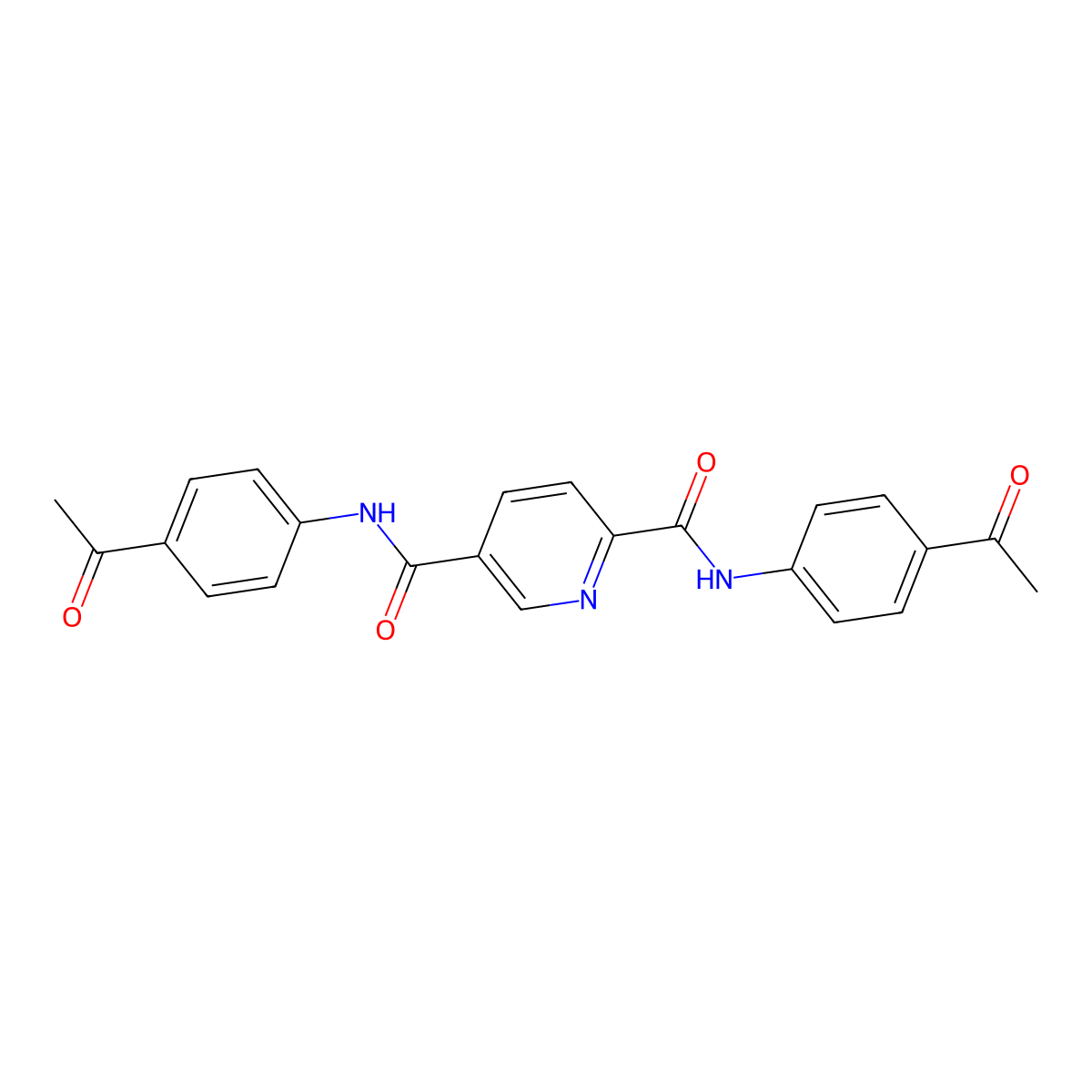 2-N,5-N-bis(4-acetylphenyl)pyridine-2,5-dicarboxamide molecular structure, CAS 313373-67-0