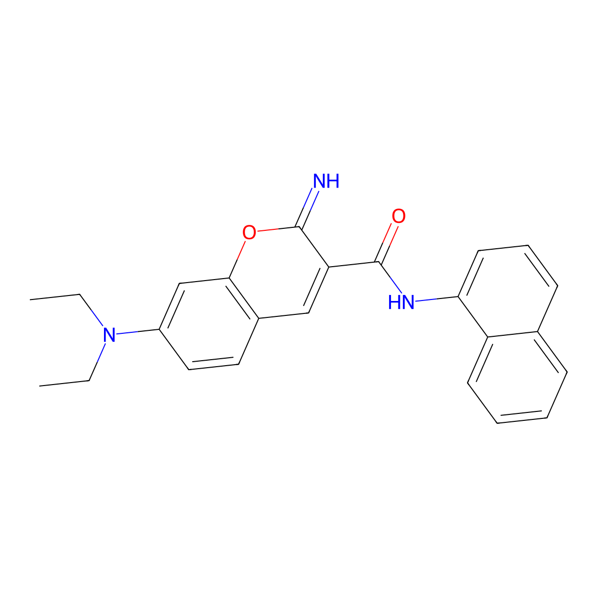 7-(diethylamino)-2-imino-N-naphthalen-1-ylchromene-3-carboxamide molecular structure, CAS 313373-99-8