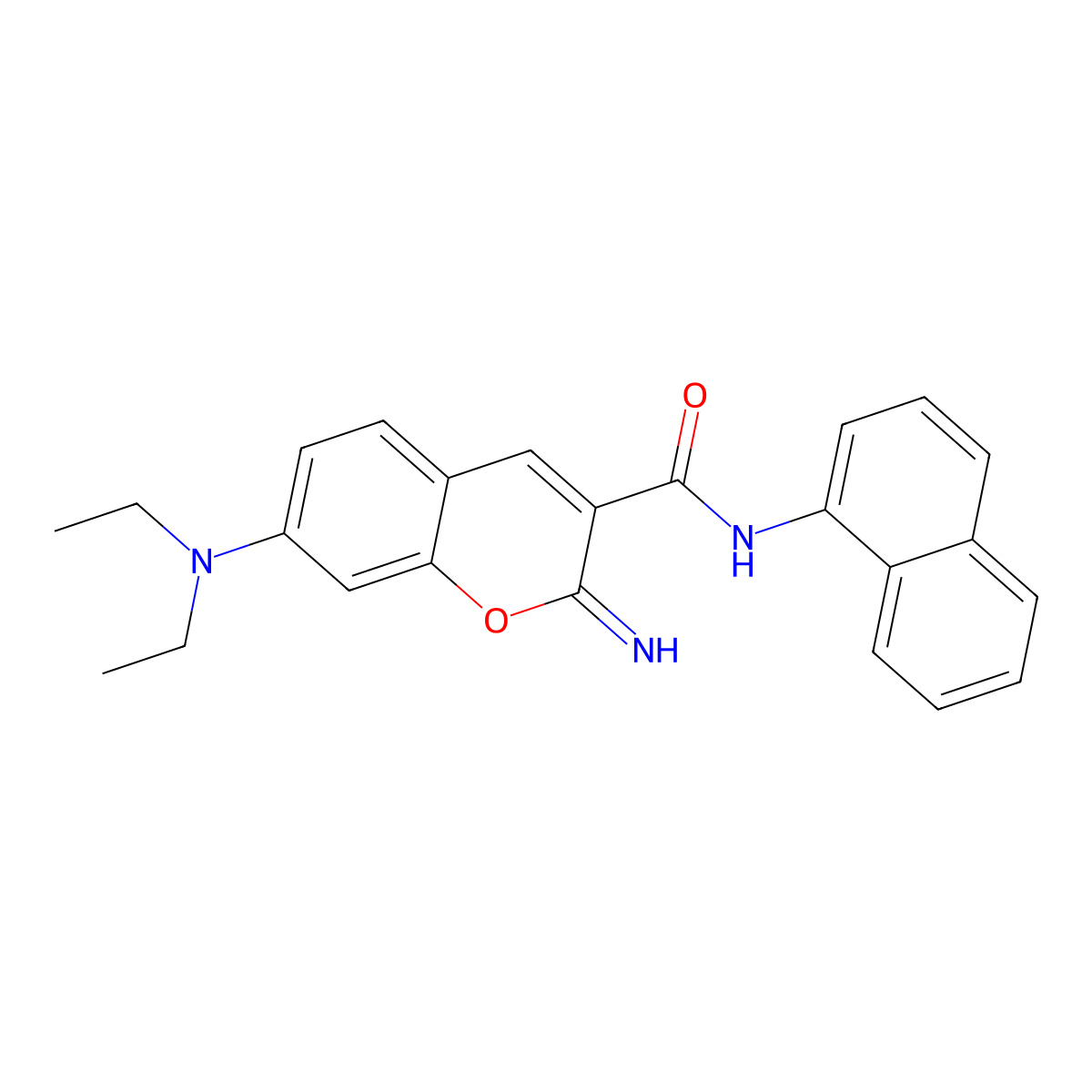 7-(diethylamino)-2-imino-N-naphthalen-1-ylchromene-3-carboxamide molecular structure, CAS 313373-99-8