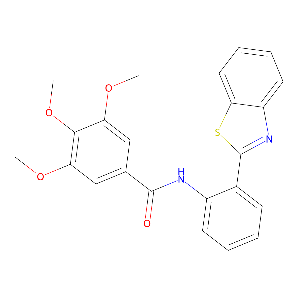 N-[2-(1,3-benzothiazol-2-yl)phenyl]-3,4,5-trimethoxybenzamide molecular structure, CAS 313374-11-7