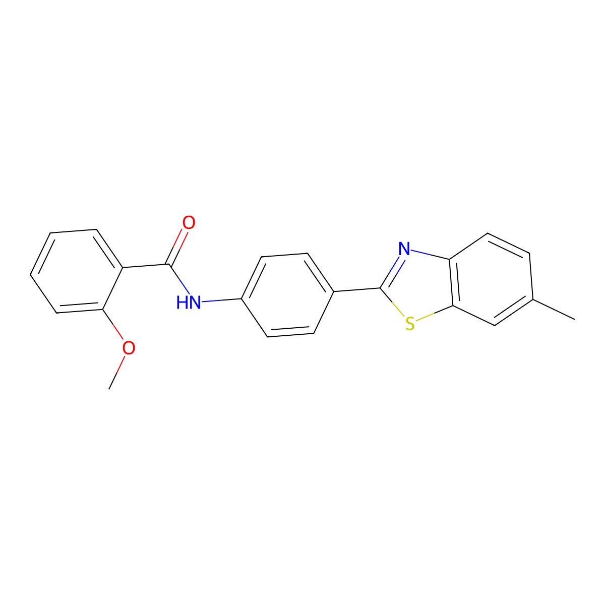 2-methoxy-N-[4-(6-methyl-1,3-benzothiazol-2-yl)phenyl]benzamide molecular structure, CAS 313374-12-8
