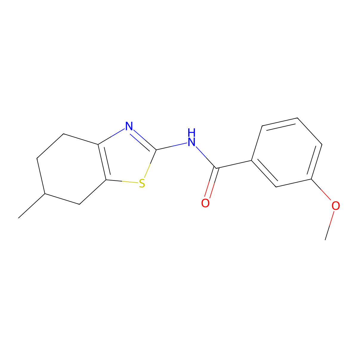 3-methoxy-N-(6-methyl-4,5,6,7-tetrahydro-1,3-benzothiazol-2-yl)benzamide molecular structure, CAS 313374-18-4