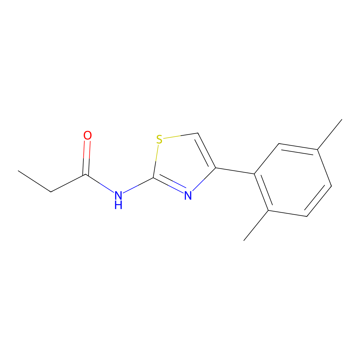 N-[4-(2,5-dimethylphenyl)-1,3-thiazol-2-yl]propanamide molecular structure, CAS 313374-21-9