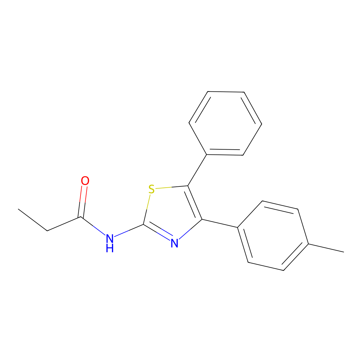 N-[4-(4-methylphenyl)-5-phenyl-1,3-thiazol-2-yl]propanamide molecular structure, CAS 313374-87-7