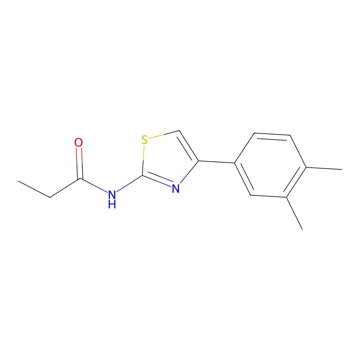 N-[4-(3,4-dimethylphenyl)-1,3-thiazol-2-yl]propanamide molecular structure, CAS 313374-89-9