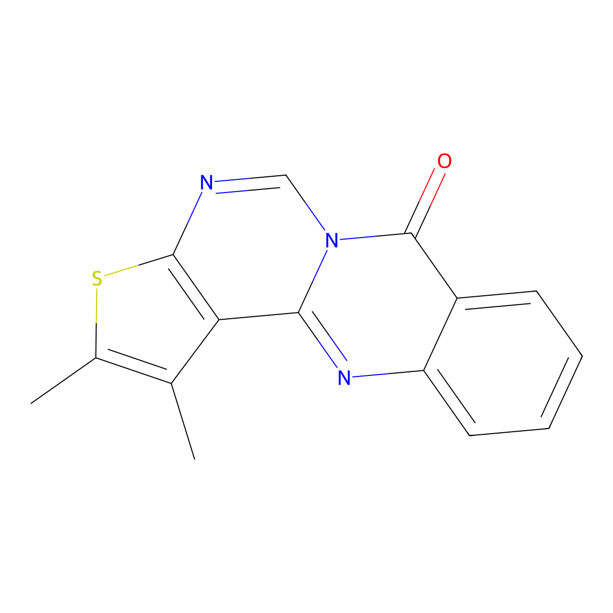 1,2-dimethyl-7H-thieno[2',3':4,5]pyrimido[6,1-b]quinazolin-7-one molecular structure, CAS 313375-25-6