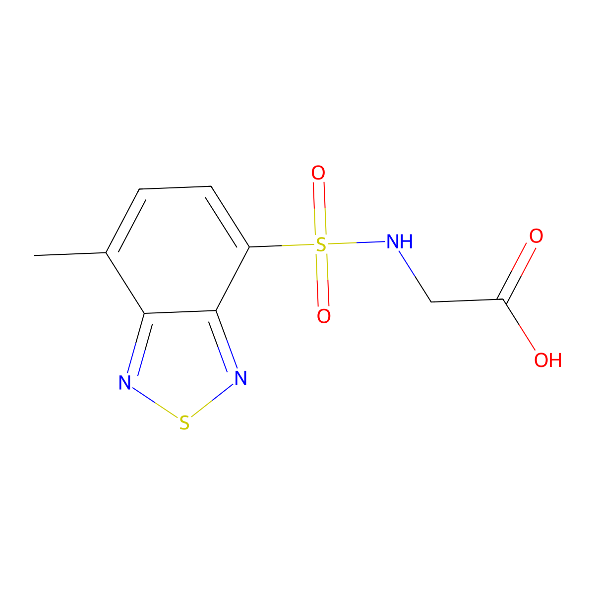 N-[(7-methyl-2,1,3-benzothiadiazol-4-yl)sulfonyl]glycine molecular structure, CAS 313375-62-1