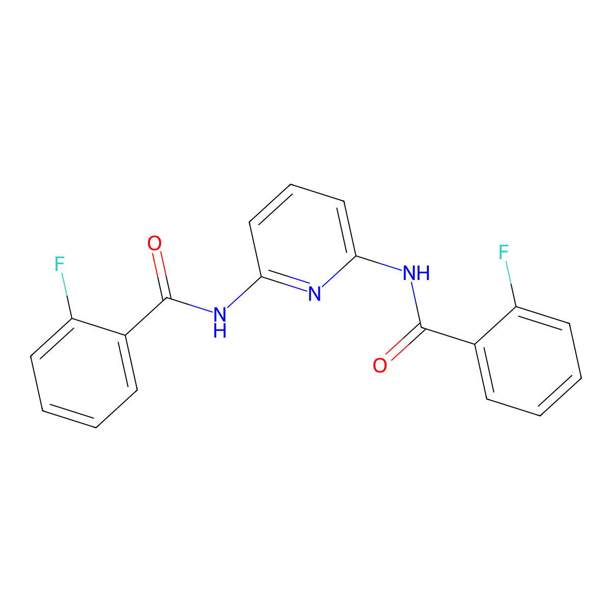 2-fluoro-N-[6-[(2-fluorobenzoyl)amino]pyridin-2-yl]benzamide molecular structure, CAS 313375-66-5