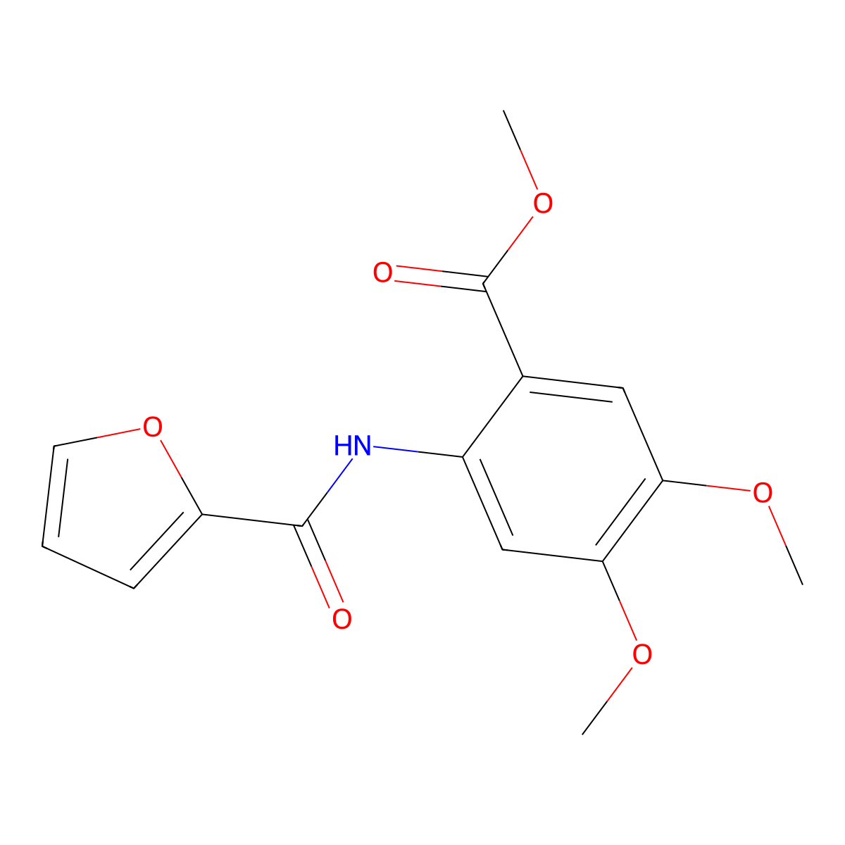 Methyl 2-(furan-2-carbonylamino)-4,5-dimethoxybenzoate molecular structure, CAS 313375-80-3