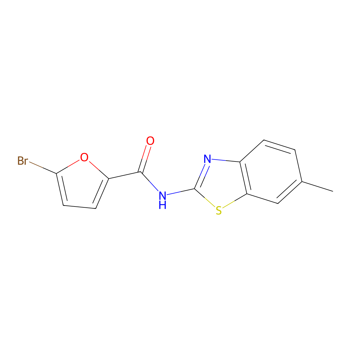 5-bromo-N-(6-methyl-1,3-benzothiazol-2-yl)furan-2-carboxamide molecular structure, CAS 313375-85-8