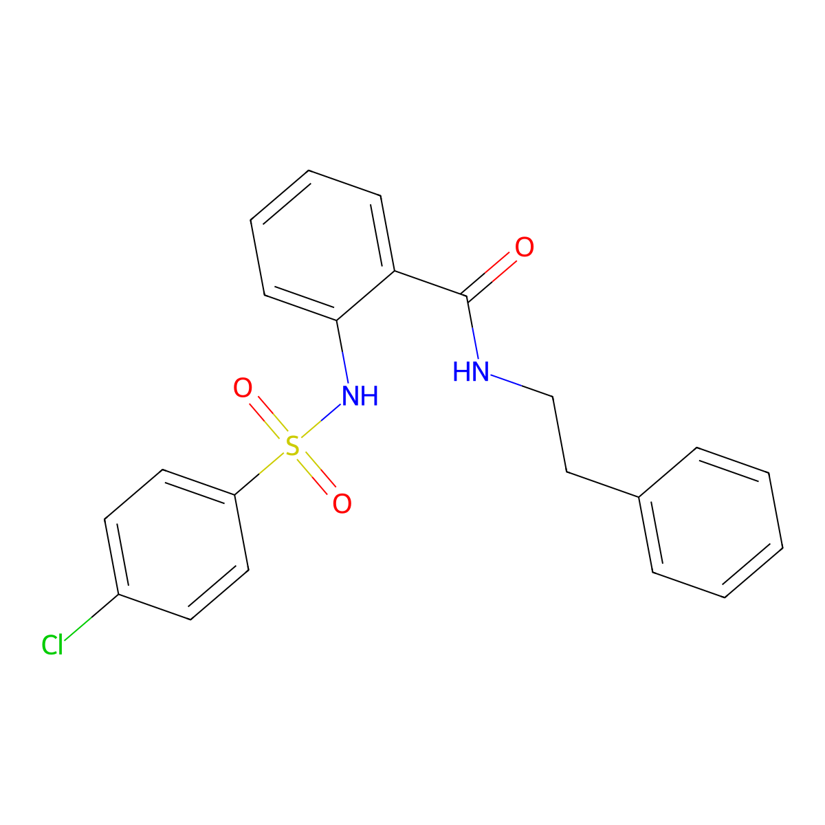 2-[[(4-Chlorophenyl)sulfonyl]amino]-N-(2-phenylethyl)benzamide molecular structure, CAS 313375-86-9