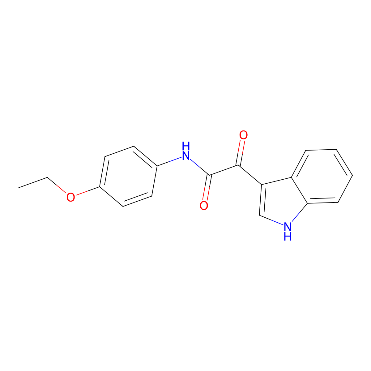 N-(4-ethoxyphenyl)-2-(1H-indol-3-yl)-2-oxoacetamide molecular structure, CAS 313375-95-0