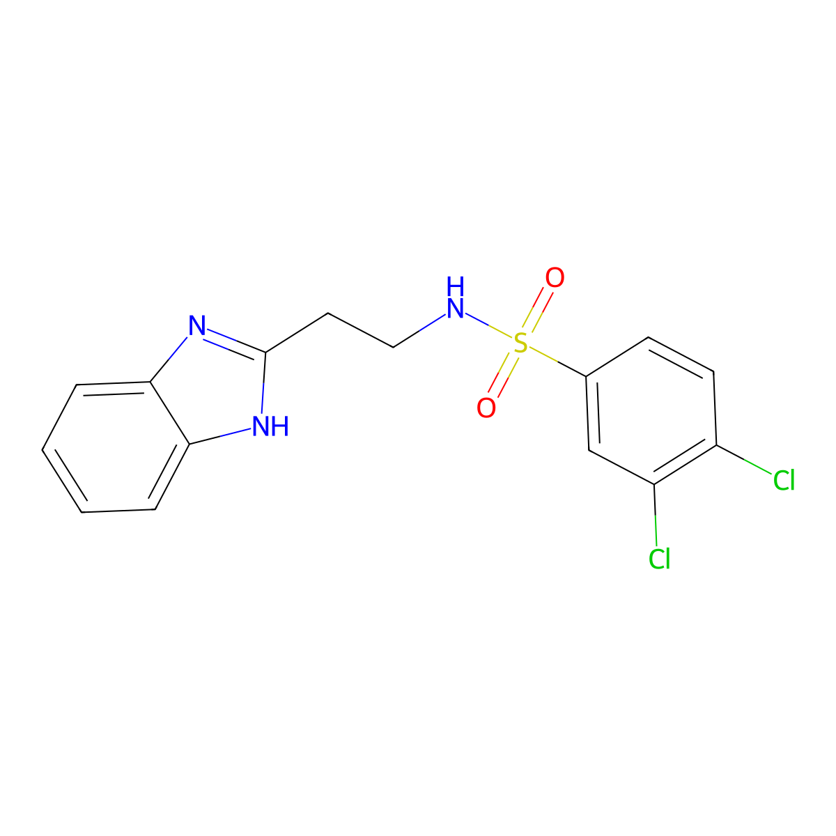N-[2-(1H-benzimidazol-2-yl)ethyl]-3,4-dichlorobenzenesulfonamide molecular structure, CAS 313376-02-2