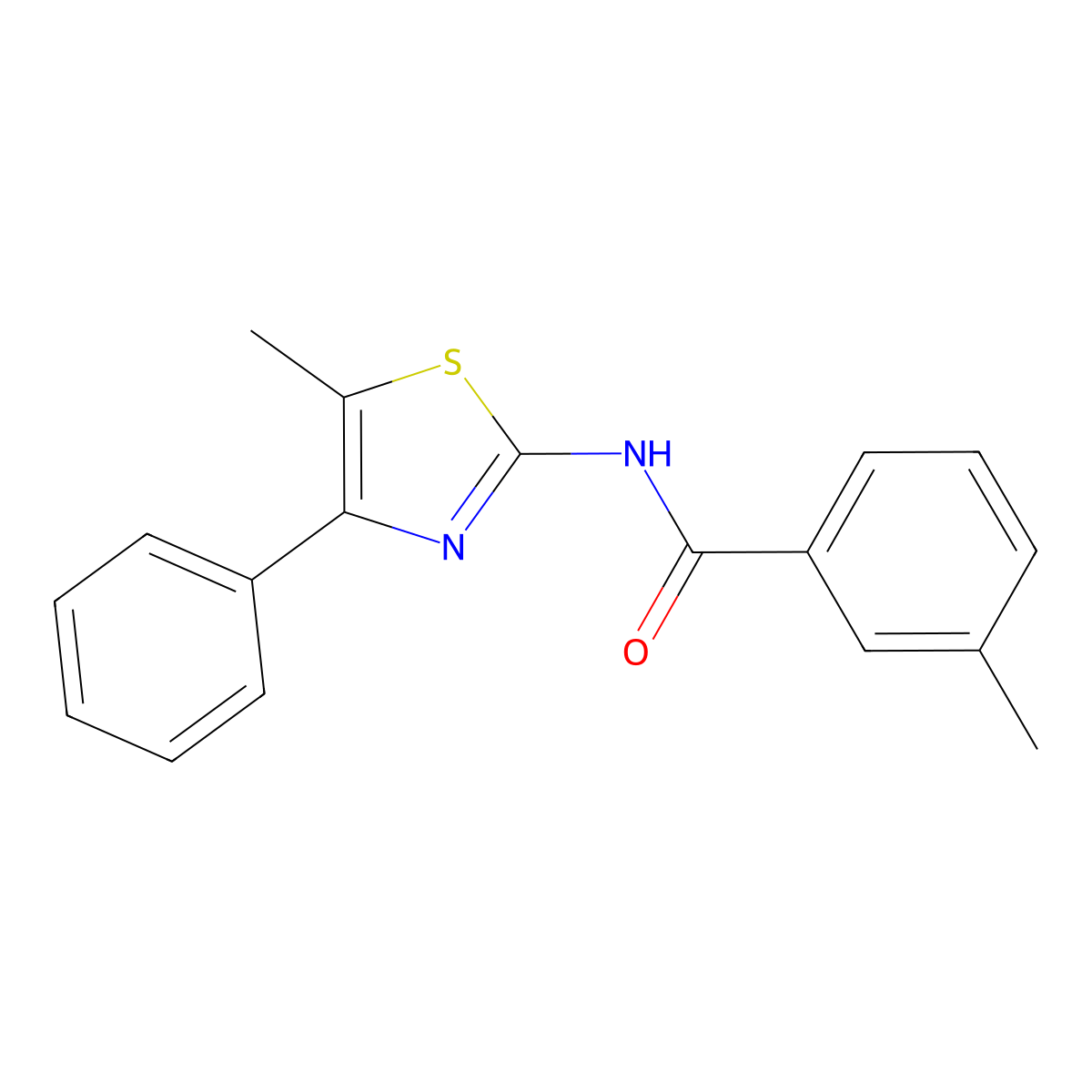 3-methyl-N-(5-methyl-4-phenyl-1,3-thiazol-2-yl)benzamide molecular structure, CAS 313376-21-5