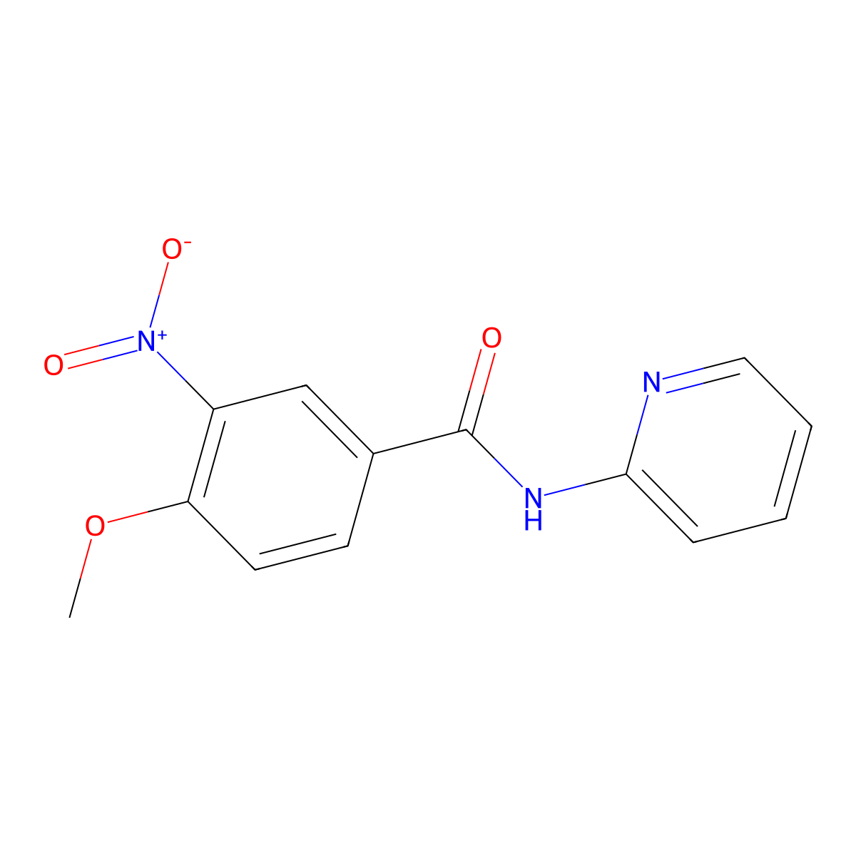 4-methoxy-3-nitro-N-(pyridin-2-yl)benzamide molecular structure, CAS 313376-30-6