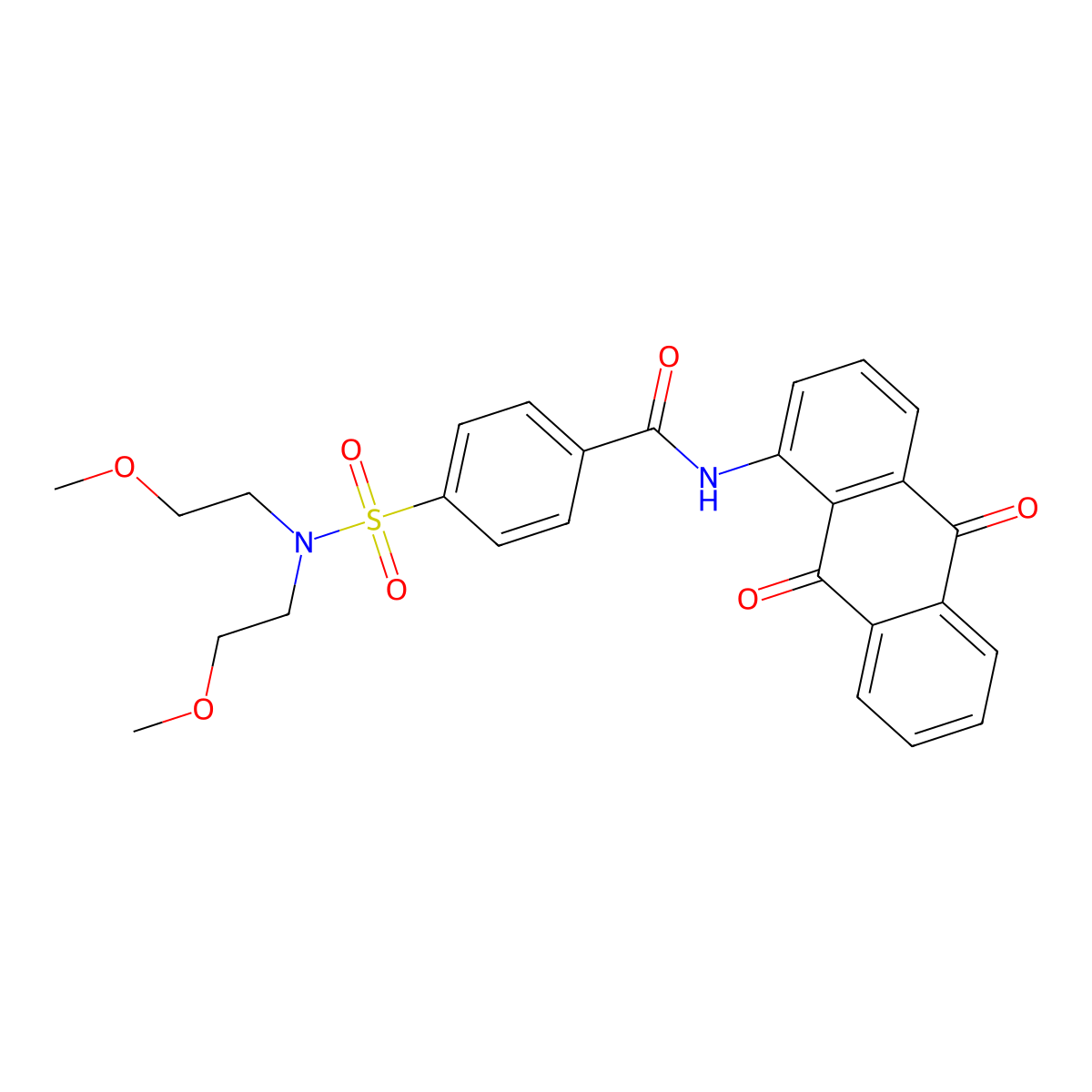 4-[bis(2-methoxyethyl)sulfamoyl]-N-(9,10-dioxoanthracen-1-yl)benzamide molecular structure, CAS 313376-57-7