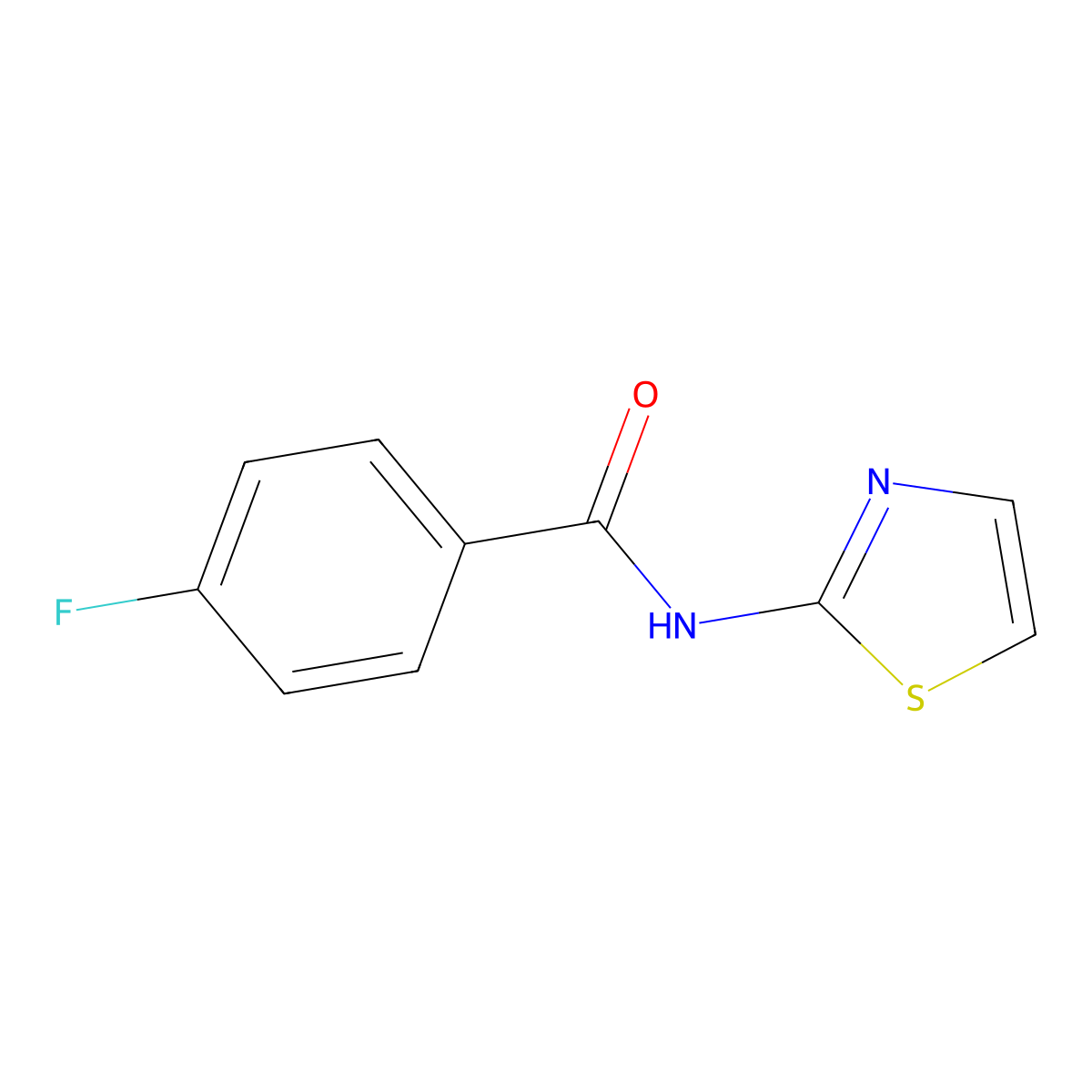4-Fluoro-N-(1,3-thiazol-2-yl)benzamide molecular structure, CAS 313376-92-0
