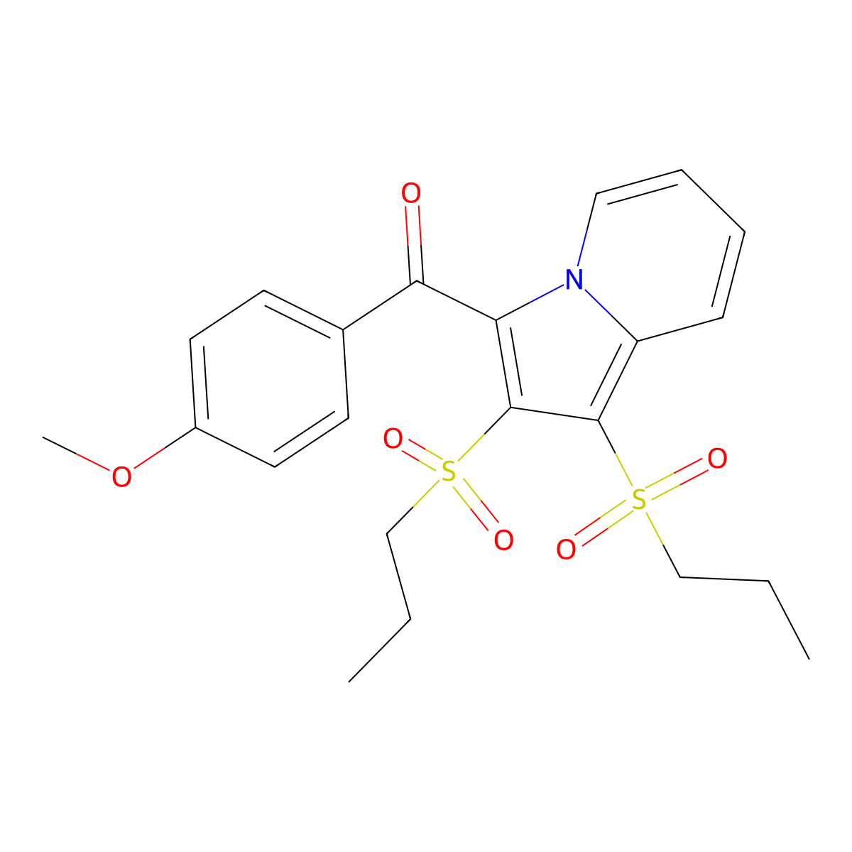 [1,2-Bis(propylsulfonyl)indolizin-3-yl](4-methoxyphenyl)methanone molecular structure, CAS 313377-19-4