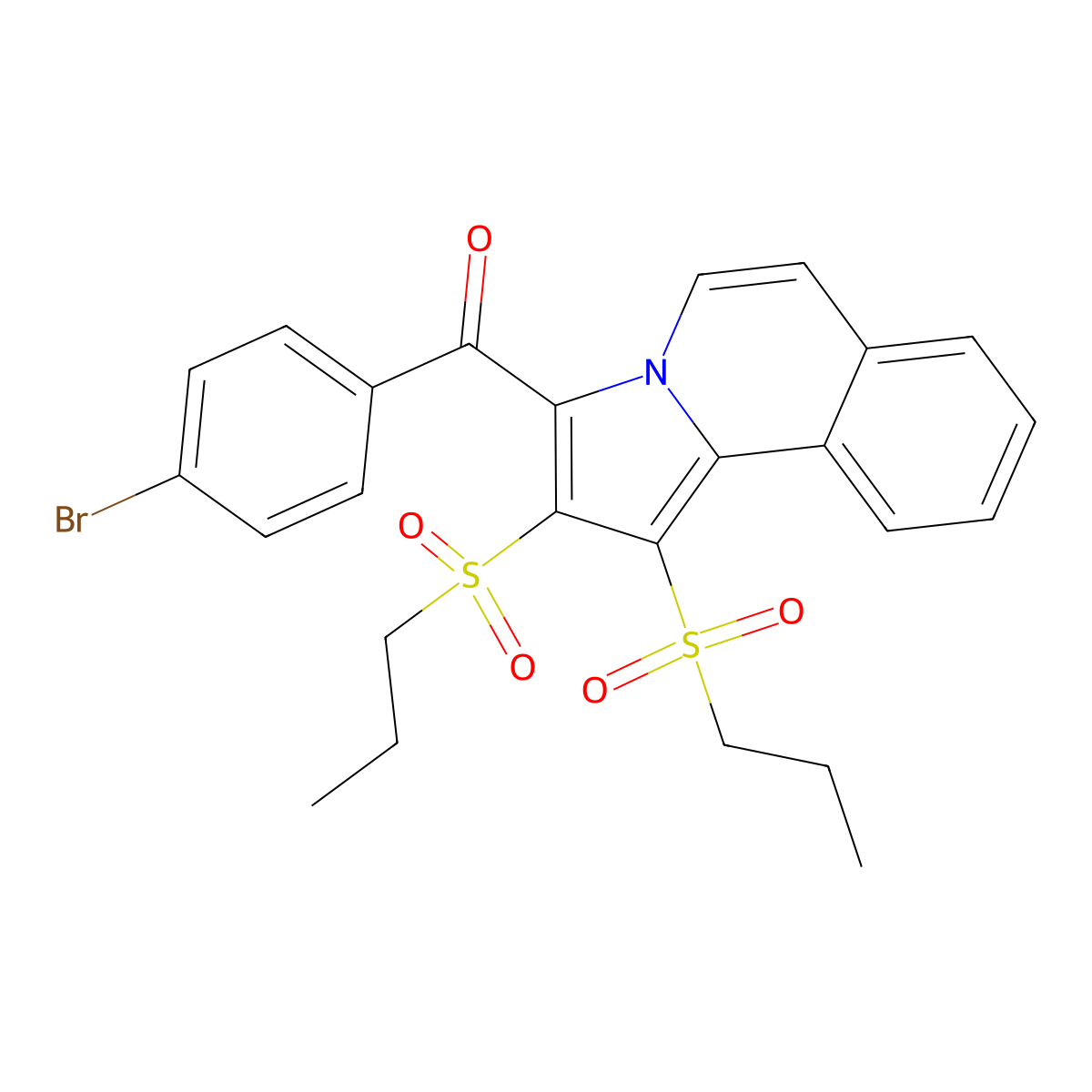 [1,2-Bis(propylsulfonyl)pyrrolo[2,1-a]isoquinolin-3-yl](4-bromophenyl)methanone molecular structure, CAS 313377-22-9