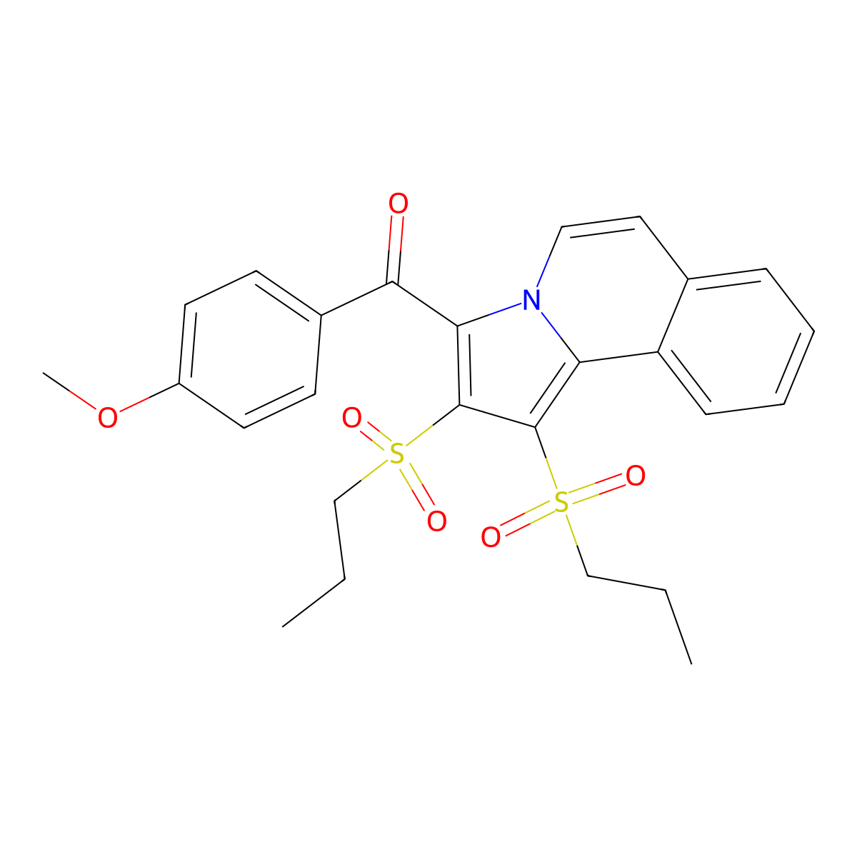 [1,2-Bis(propylsulfonyl)pyrrolo[2,1-a]isoquinolin-3-yl](4-methoxyphenyl)methanone molecular structure, CAS 313377-23-0