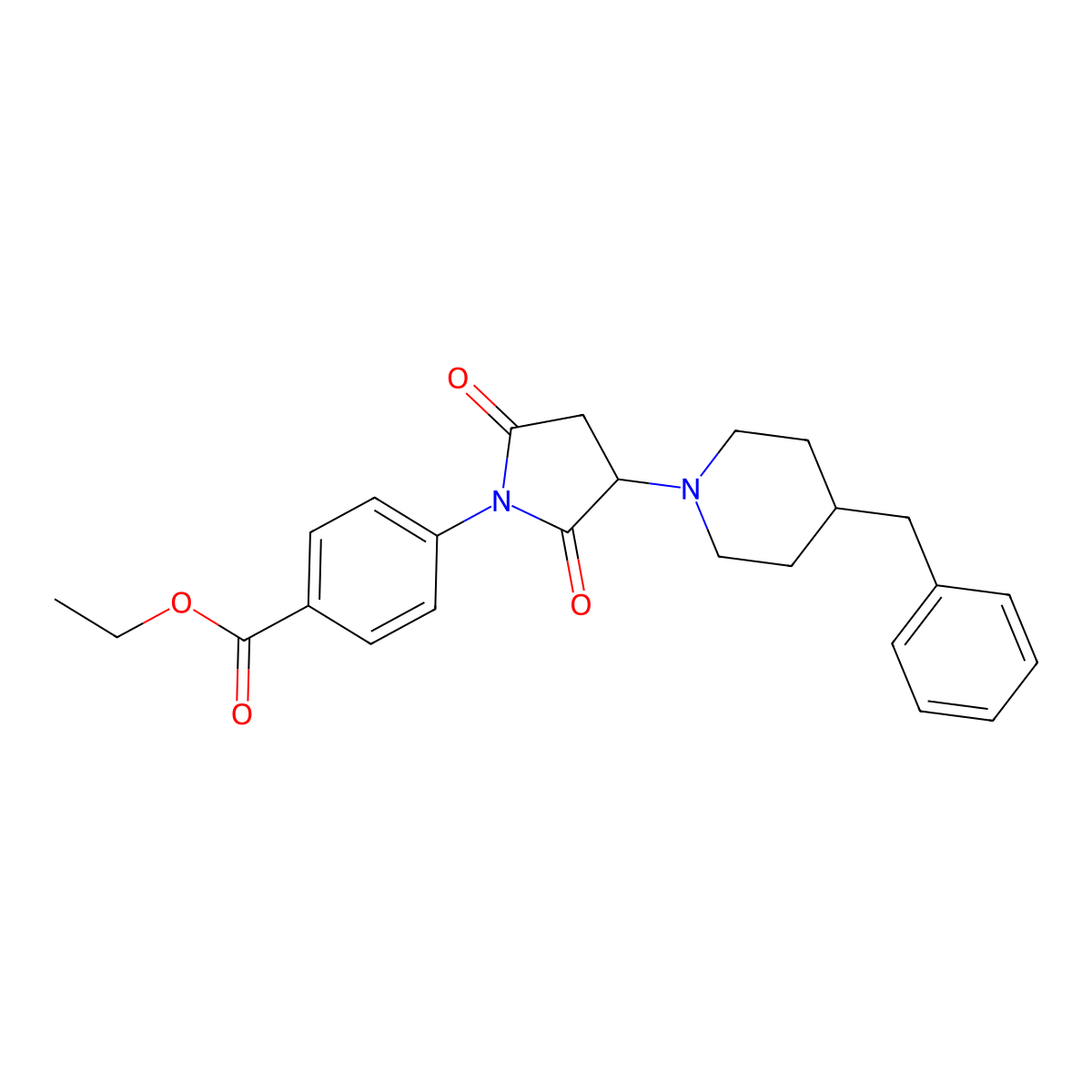 Ethyl 4-[3-(4-benzylpiperidin-1-yl)-2,5-dioxopyrrolidin-1-yl]benzoate molecular structure, CAS 313377-56-9