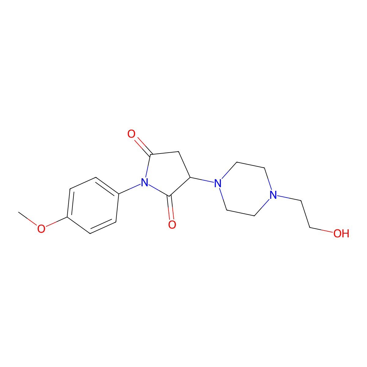 3-[4-(2-Hydroxyethyl)piperazin-1-yl]-1-(4-methoxyphenyl)pyrrolidine-2,5-dione molecular structure, CAS 313377-60-5