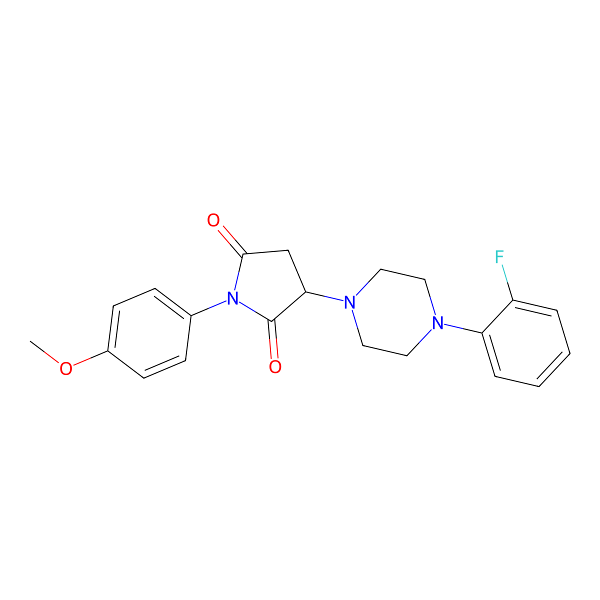 3-[4-(2-Fluorophenyl)piperazin-1-yl]-1-(4-methoxyphenyl)pyrrolidine-2,5-dione molecular structure, CAS 313377-61-6