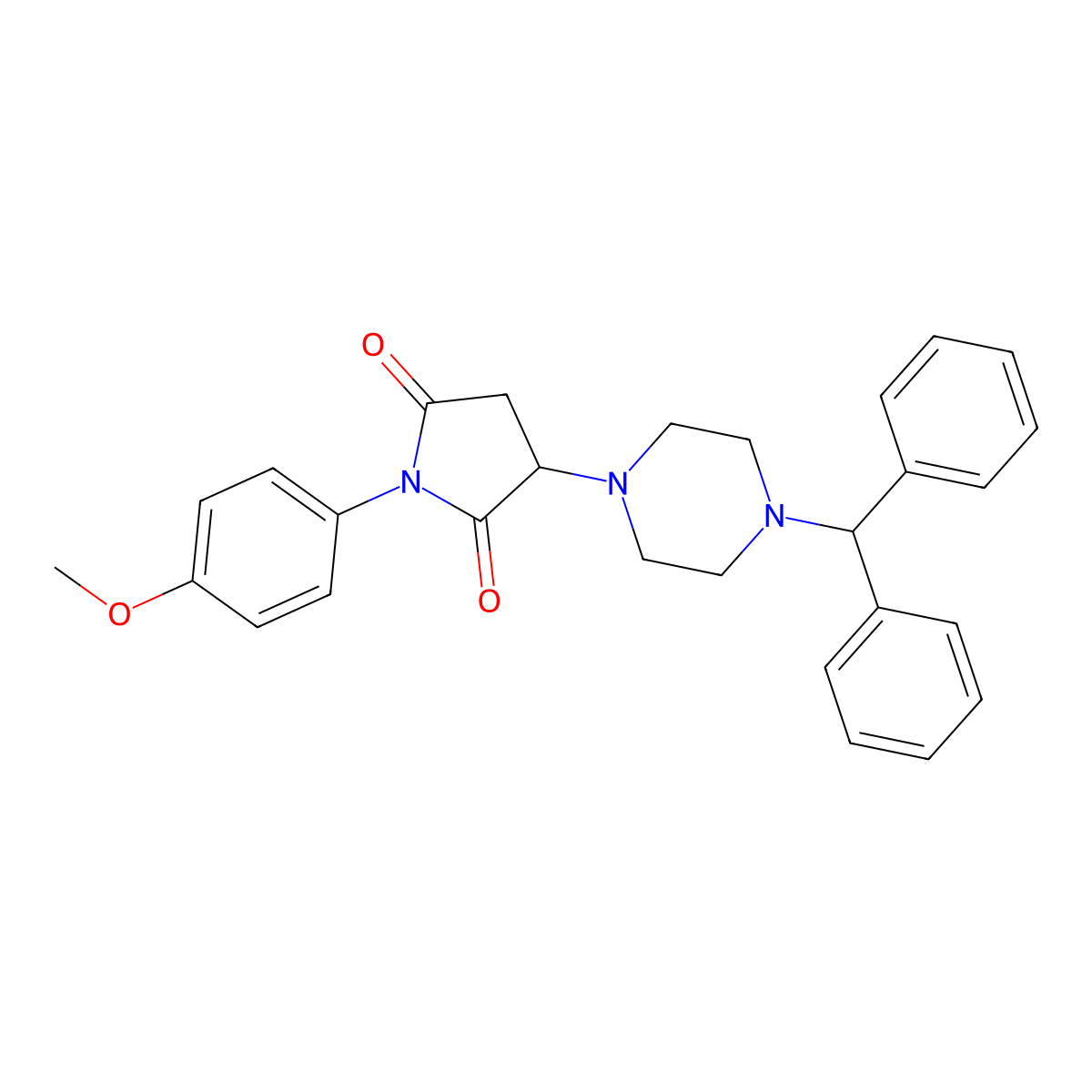 3-[4-(Diphenylmethyl)piperazin-1-yl]-1-(4-methoxyphenyl)pyrrolidine-2,5-dione molecular structure, CAS 313377-62-7