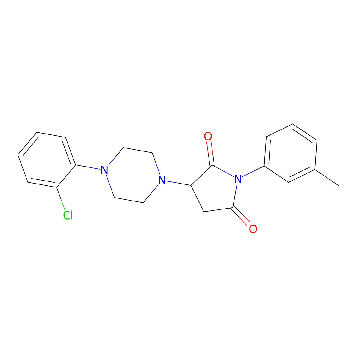 3-[4-(2-Chlorophenyl)piperazin-1-yl]-1-(3-methylphenyl)pyrrolidine-2,5-dione molecular structure, CAS 313377-67-2