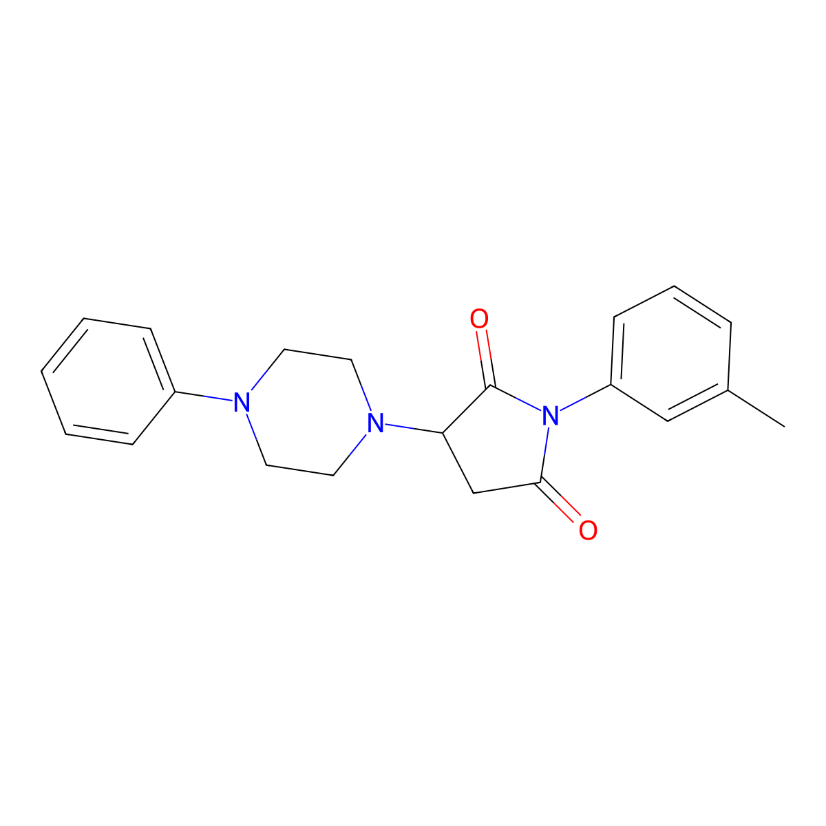 3-(4-Phenyl-piperazin-1-yl)-1-m-tolyl-pyrrolidine-2,5-dione molecular structure, CAS 313377-68-3