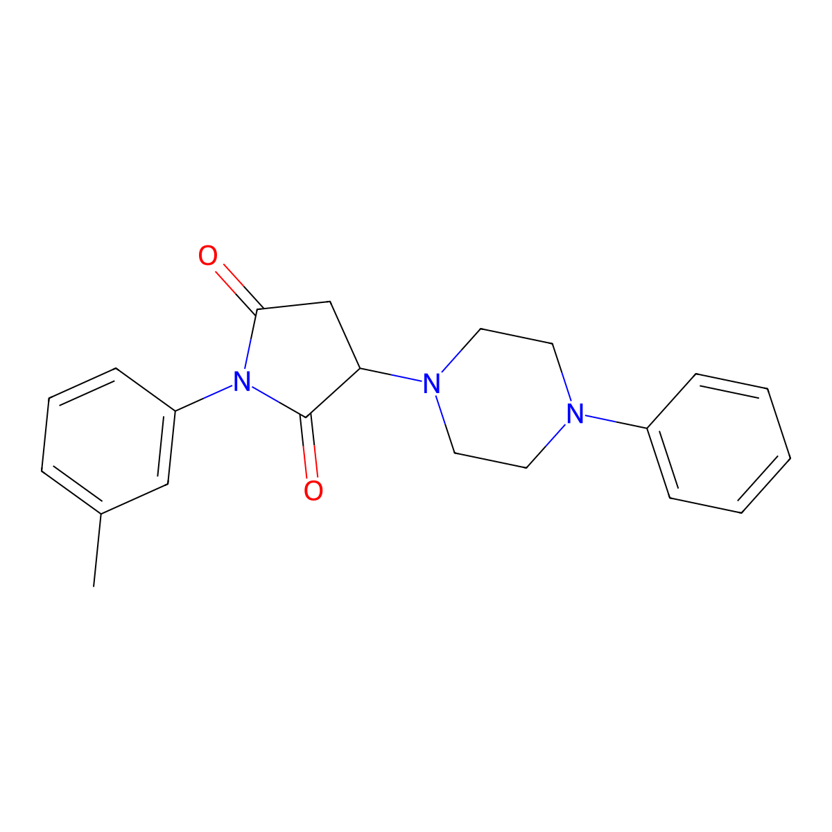 3-(4-Phenyl-piperazin-1-yl)-1-m-tolyl-pyrrolidine-2,5-dione molecular structure, CAS 313377-68-3