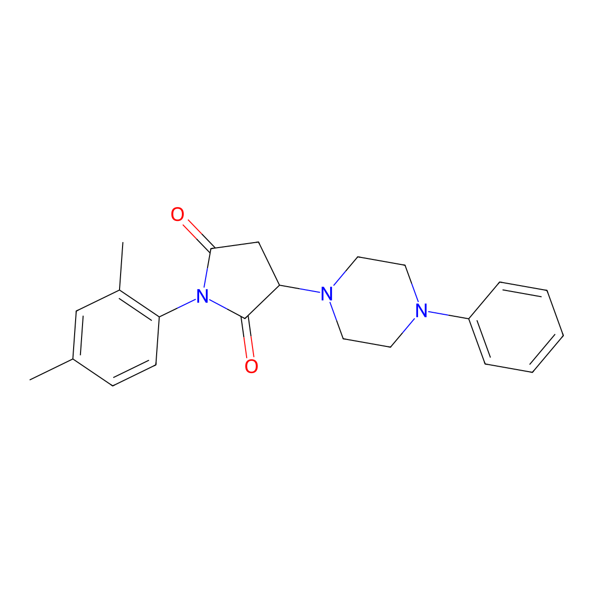 1-(2,4-Dimethylphenyl)-3-(4-phenylpiperazin-1-yl)pyrrolidine-2,5-dione molecular structure, CAS 313377-73-0