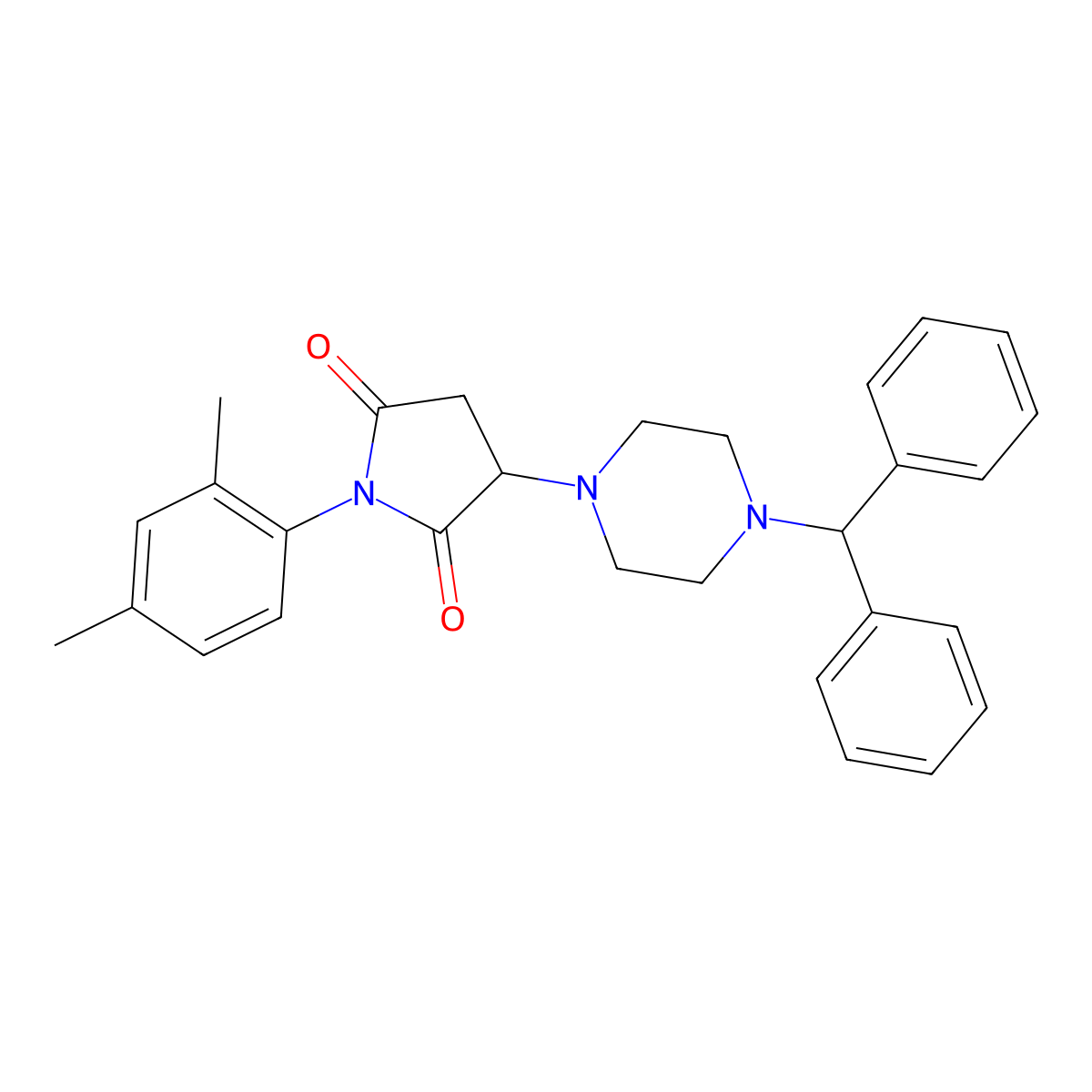 3-(4-Benzhydrylpiperazin-1-yl)-1-(2,4-dimethylphenyl)pyrrolidine-2,5-dione molecular structure, CAS 313377-75-2