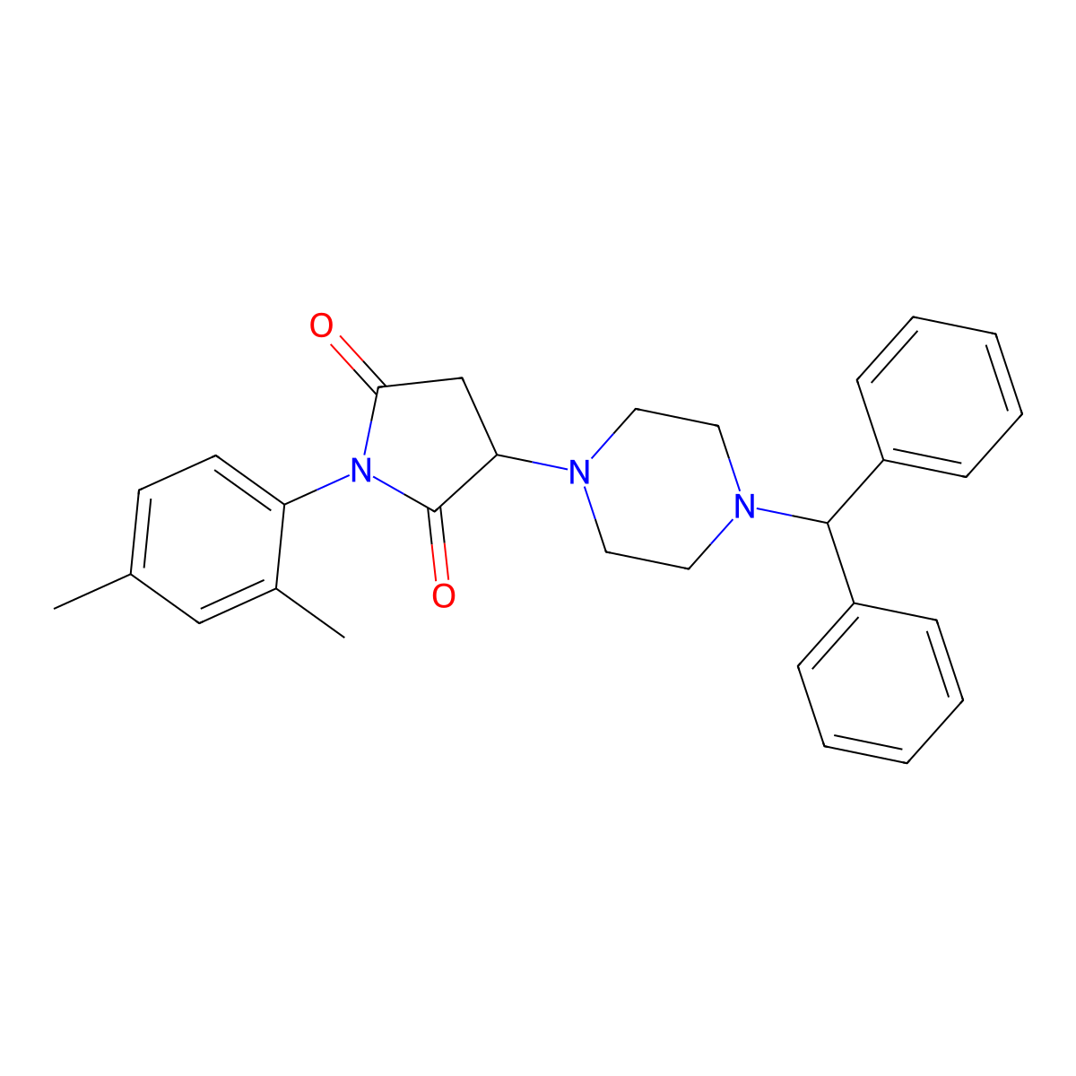 3-(4-Benzhydrylpiperazin-1-yl)-1-(2,4-dimethylphenyl)pyrrolidine-2,5-dione molecular structure, CAS 313377-75-2