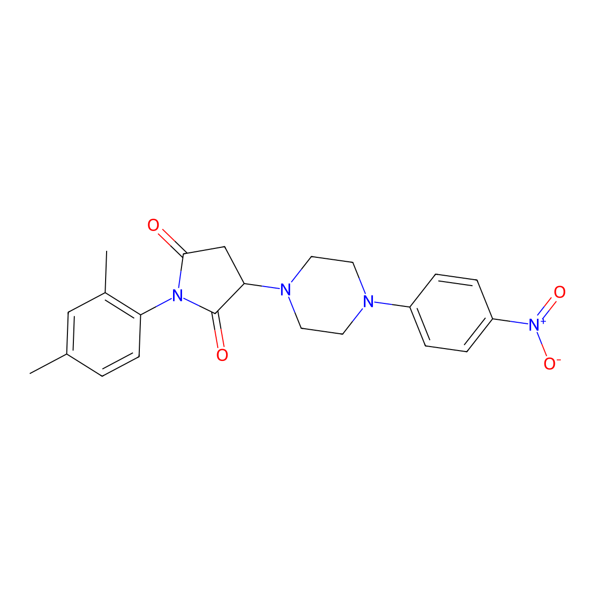 1-(2,4-Dimethylphenyl)-3-[4-(4-nitrophenyl)piperazin-1-yl]pyrrolidine-2,5-dione molecular structure, CAS 313377-76-3