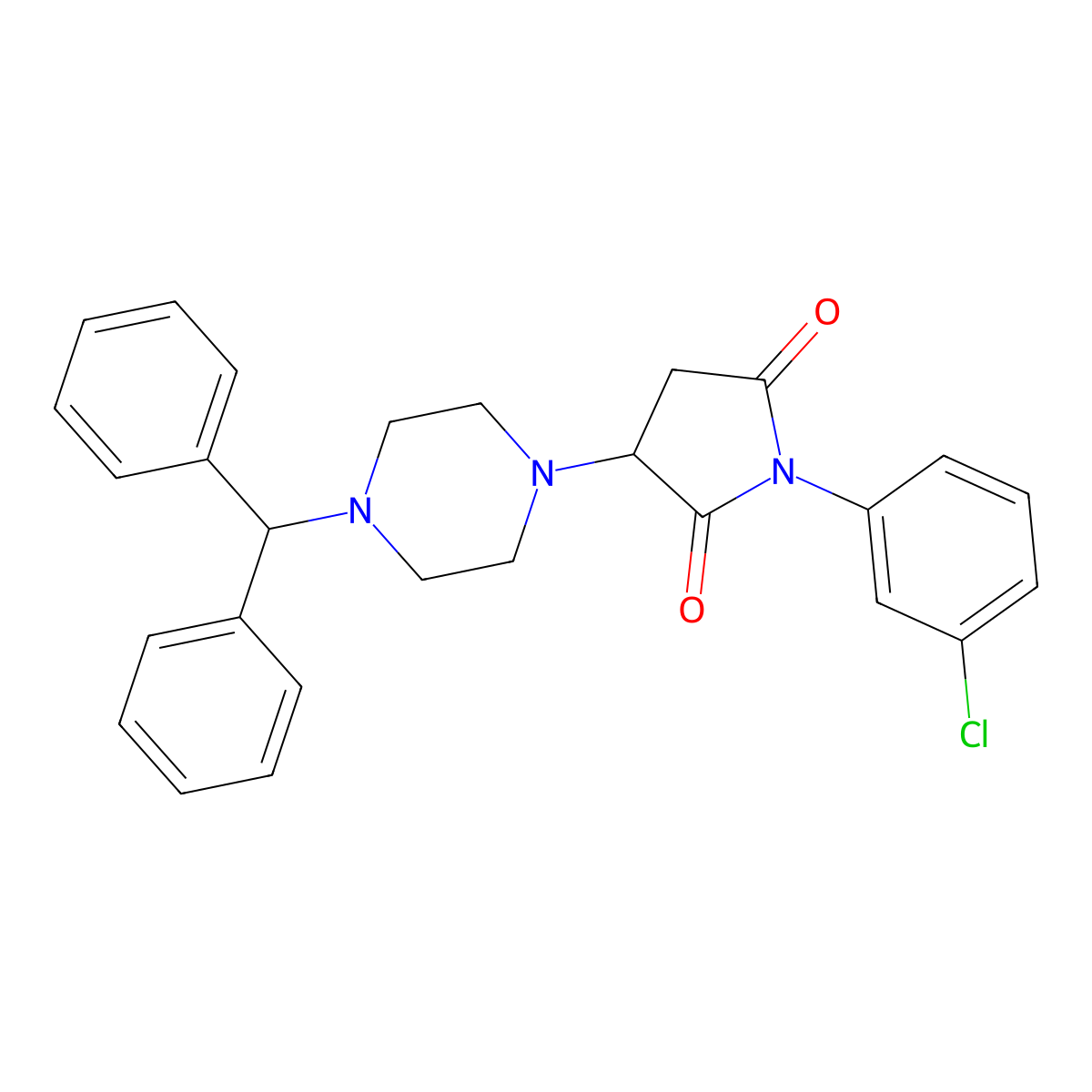 3-(4-Benzhydrylpiperazin-1-yl)-1-(3-chlorophenyl)pyrrolidine-2,5-dione molecular structure, CAS 313377-77-4