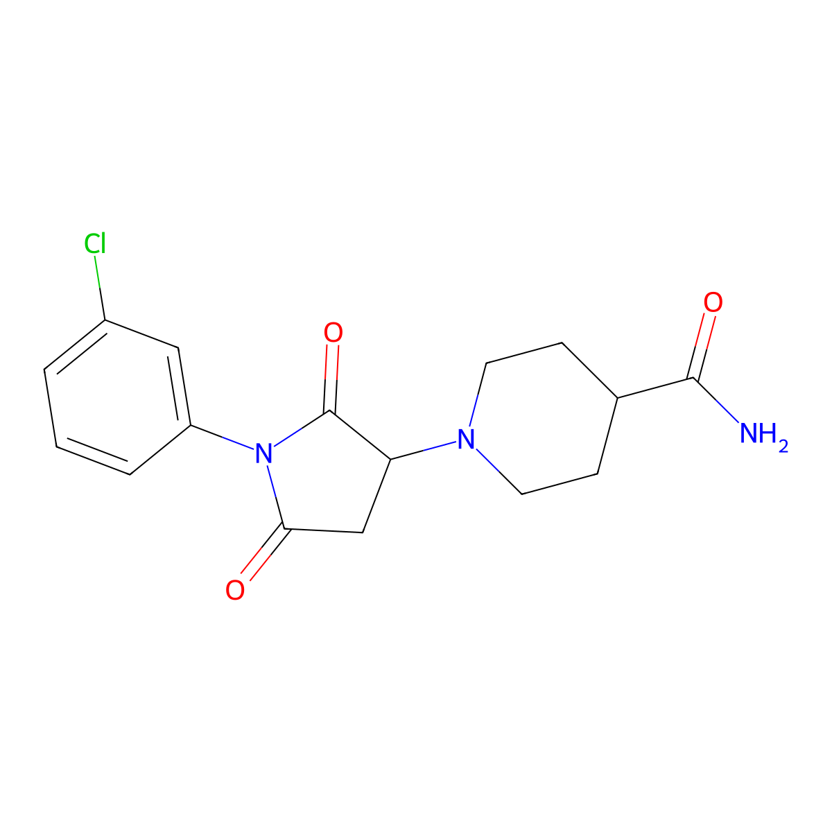 1-[1-(3-Chlorophenyl)-2,5-dioxopyrrolidin-3-yl]piperidine-4-carboxamide molecular structure, CAS 313377-78-5
