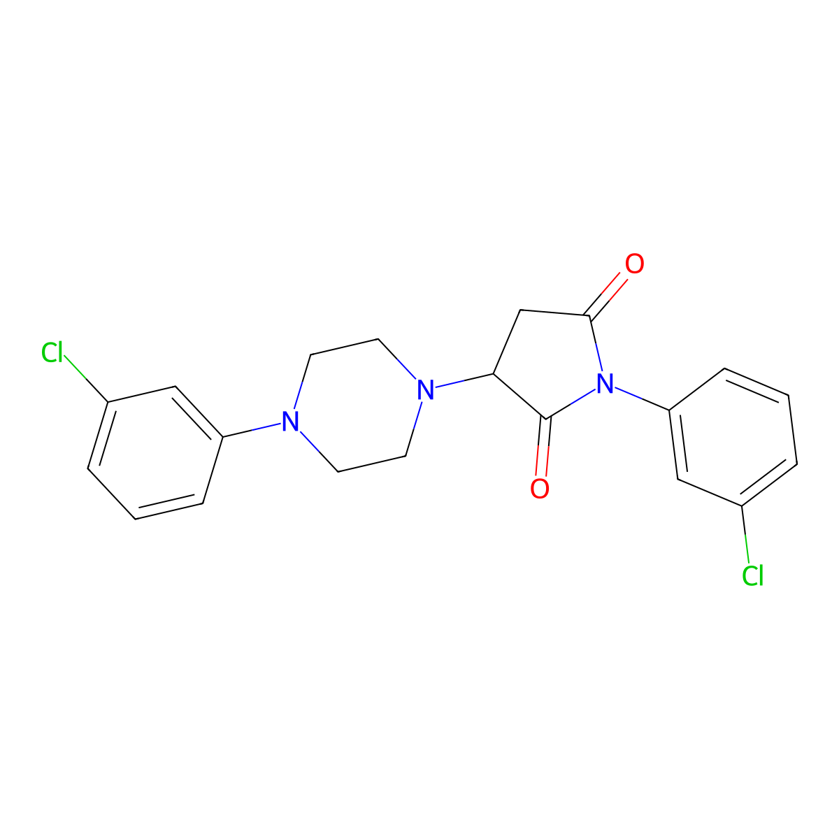 1-(3-Chlorophenyl)-3-[4-(3-chlorophenyl)piperazin-1-yl]pyrrolidine-2,5-dione molecular structure, CAS 313377-81-0