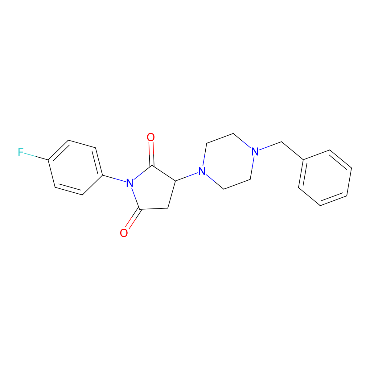 3-(4-Benzylpiperazin-1-yl)-1-(4-fluorophenyl)pyrrolidine-2,5-dione molecular structure, CAS 313378-52-8