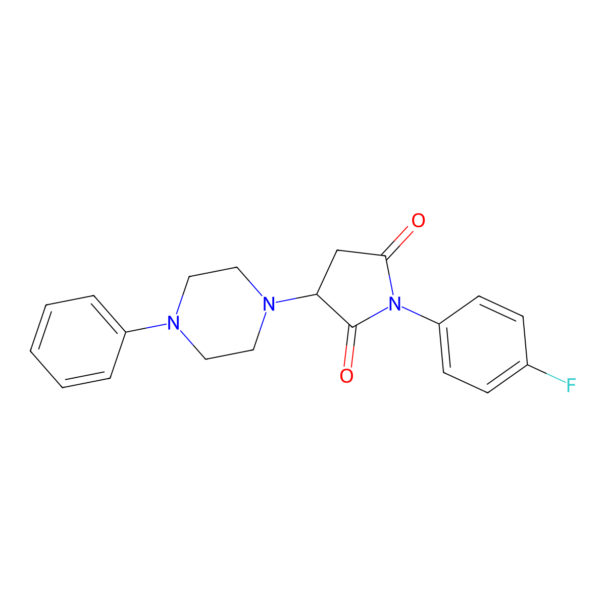 1-(4-Fluorophenyl)-3-(4-phenylpiperazin-1-yl)pyrrolidine-2,5-dione molecular structure, CAS 313378-54-0