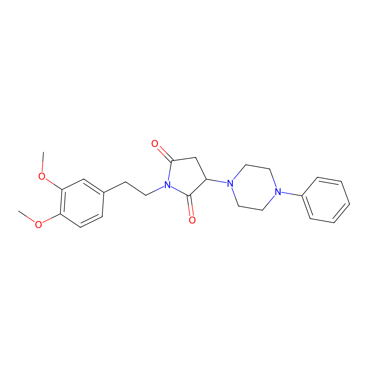 1-[2-(3,4-Dimethoxyphenyl)ethyl]-3-(4-phenylpiperazin-1-yl)pyrrolidine-2,5-dione molecular structure, CAS 313378-55-1