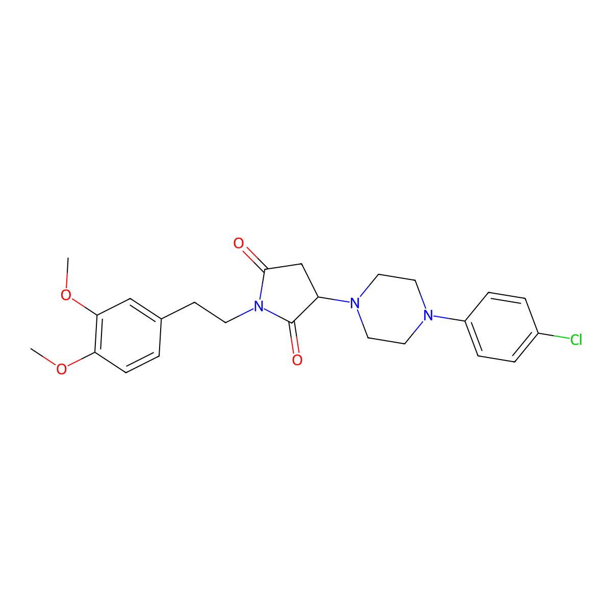 3-[4-(4-Chlorophenyl)piperazin-1-yl]-1-[2-(3,4-dimethoxyphenyl)ethyl]pyrrolidine-2,5-dione molecular structure, CAS 313378-57-3