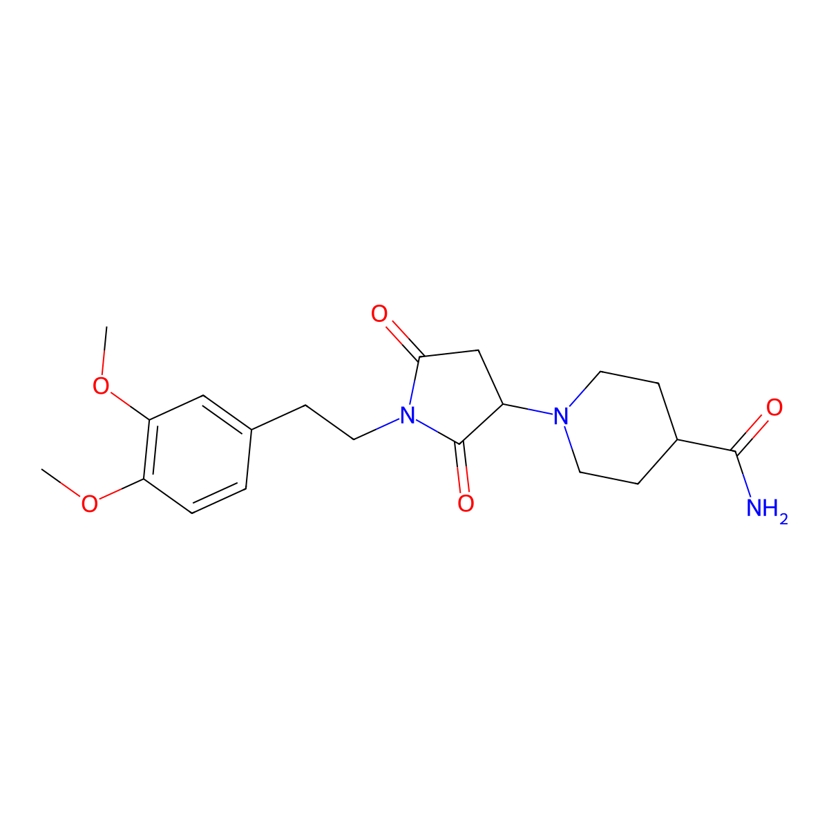 1-[1-[2-(3,4-Dimethoxyphenyl)ethyl]-2,5-dioxopyrrolidin-3-yl]piperidine-4-carboxamide molecular structure, CAS 313378-58-4