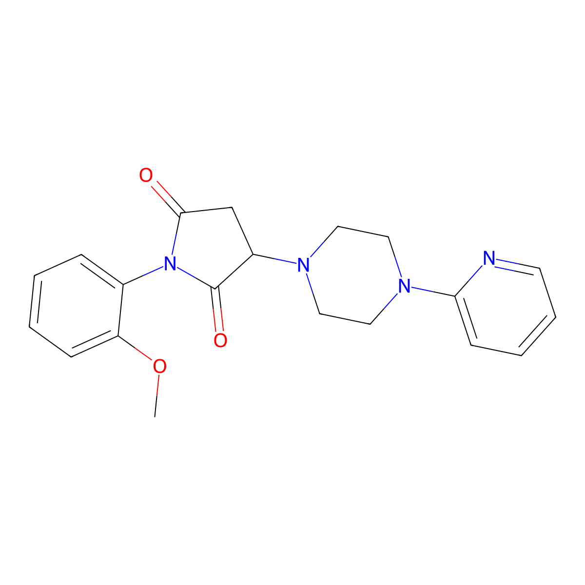 1-(2-Methoxyphenyl)-3-(4-pyridin-2-ylpiperazin-1-yl)pyrrolidine-2,5-dione molecular structure, CAS 313378-61-9