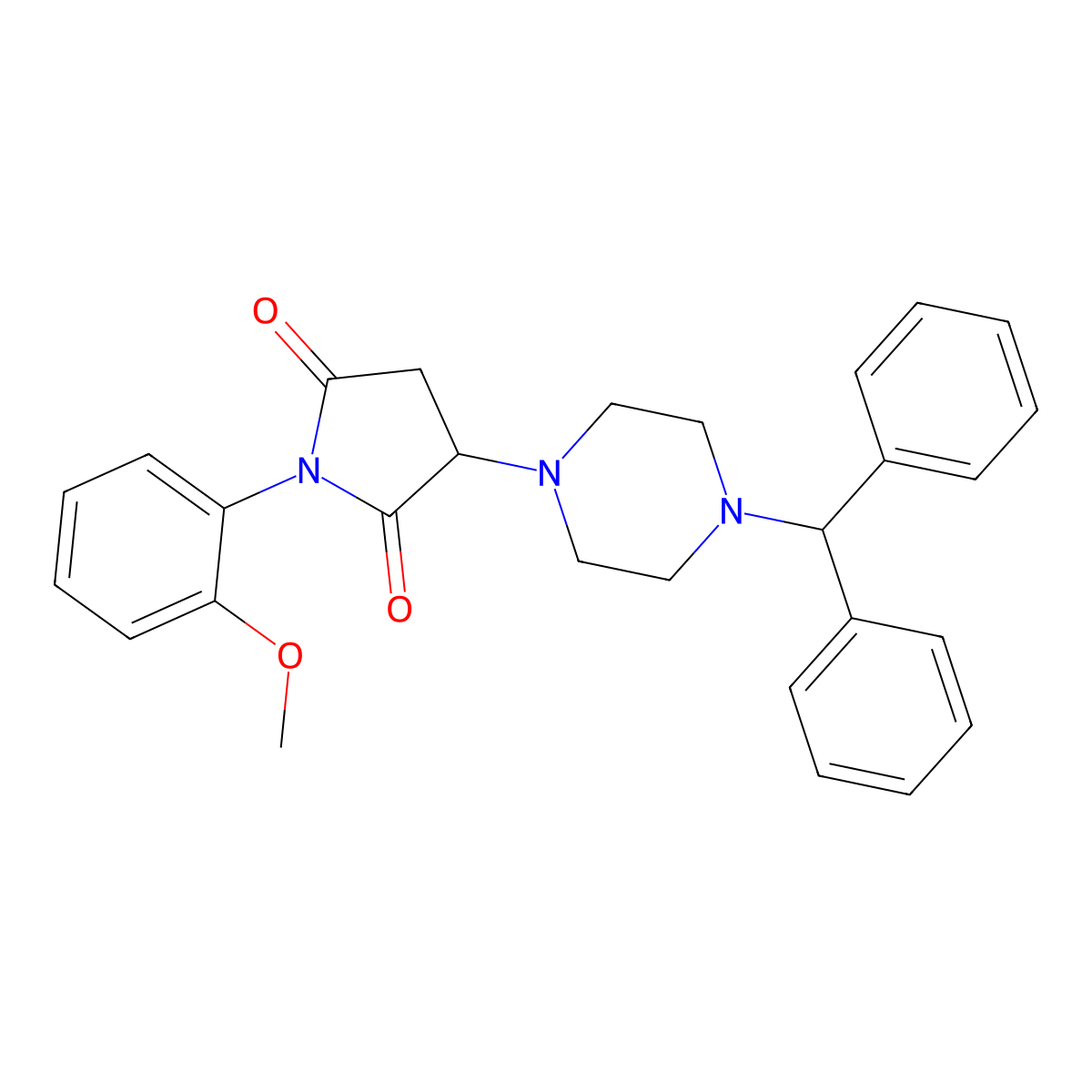 3-[4-(Diphenylmethyl)piperazin-1-yl]-1-(2-methoxyphenyl)pyrrolidine-2,5-dione molecular structure, CAS 313378-62-0